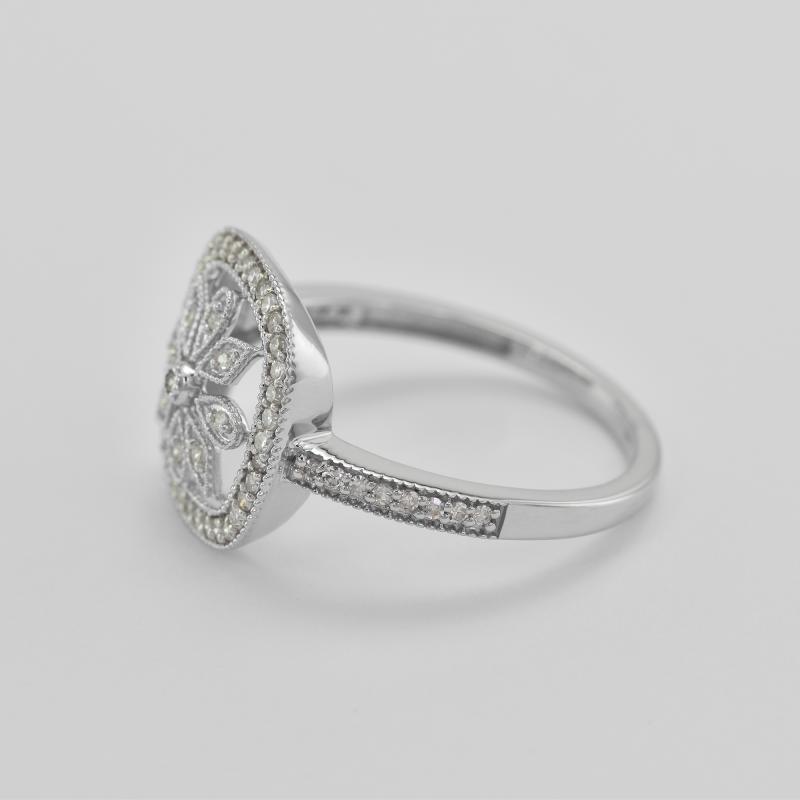 Goldener Ring mit Diamantenblüte Liliane 45232
