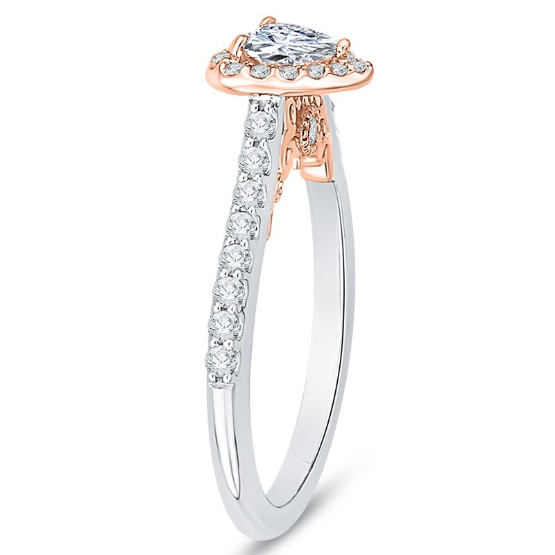 Bicolor Ring voll von Diamanten 46412
