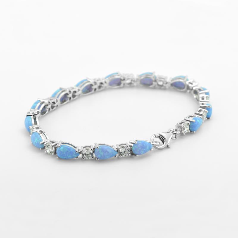 Silber-Armband mit blauen Opalen 46872