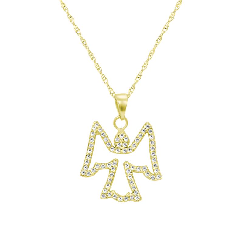 Goldkette mit Diamanten Engel-Anhänger Jayon 4792