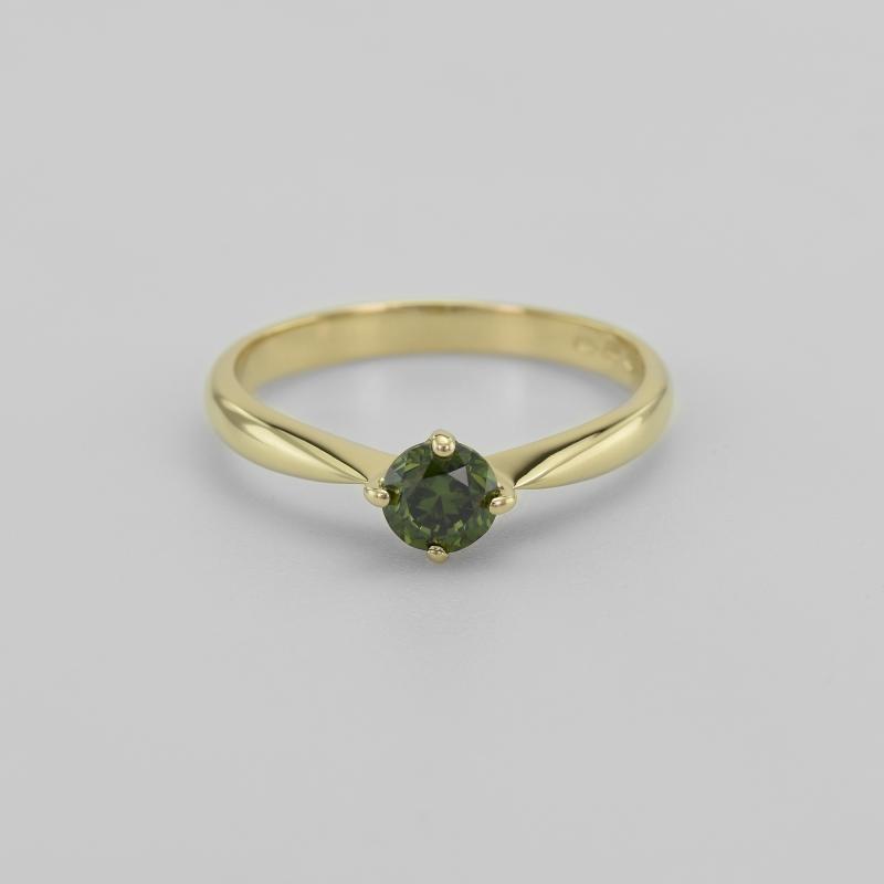 Ring mit grünem Diamanten für Verlobung 51342