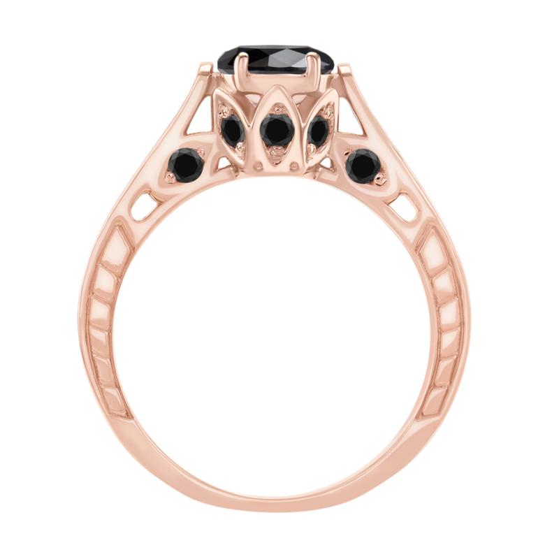 Rosegold Ring mit schwarzen Diamanten 5412