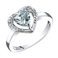 Goldener Ring mit Aquamarinherz und Diamanten Parvin