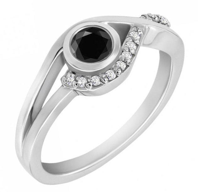 Ring mit schwarzen Diamant aus Gold 60452