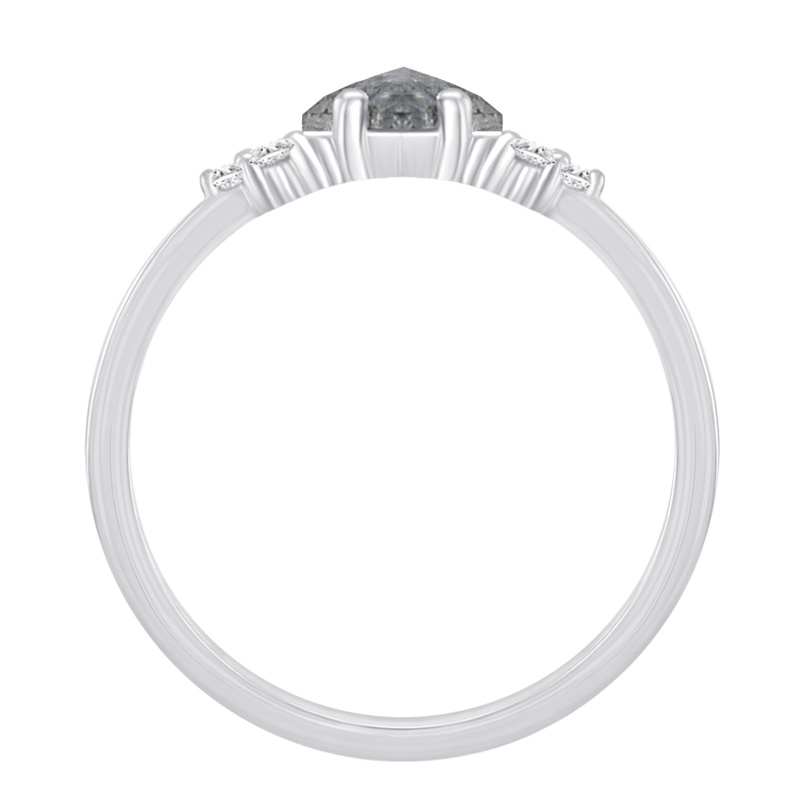 Unikater Ring aus Weißgold mit Salt'n'Pepper Diamant Rogue 67222