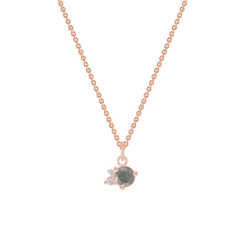 Goldene Halskette mit Salt´n´Pepper Diamanten Niria 69182