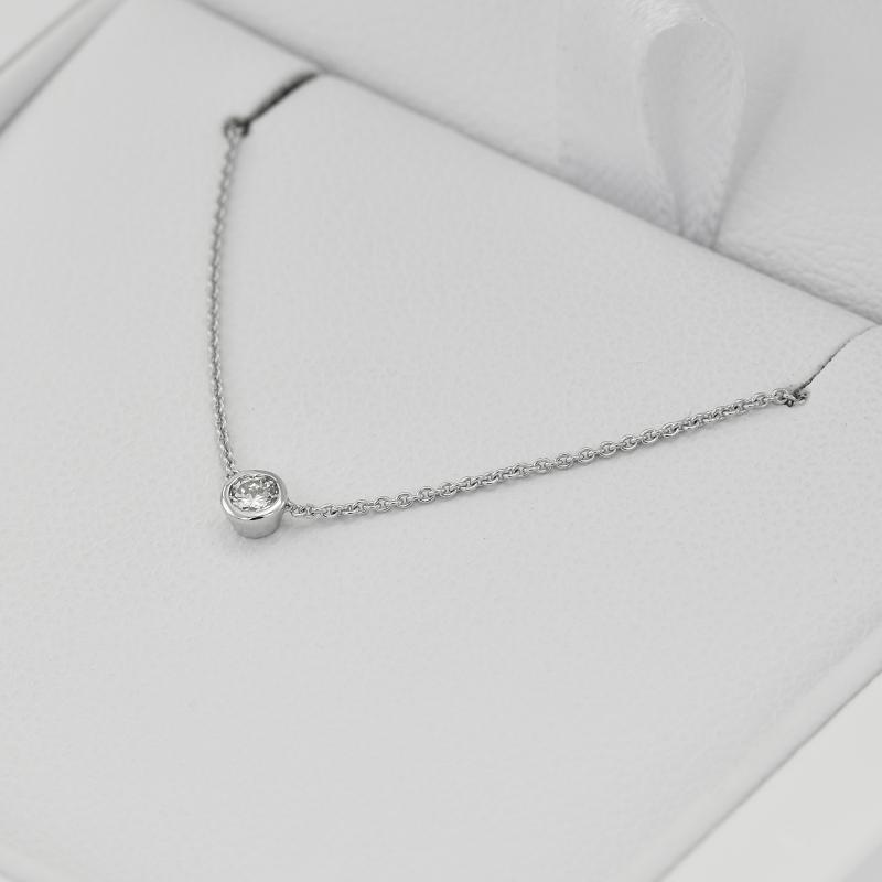 Minimalistische Halskette aus Platin mit Diamant Glosie 71392