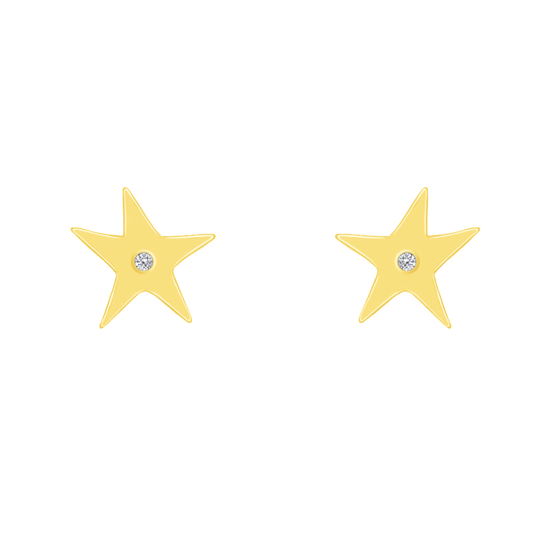 Silberohrringe als Sterne mit Diamanten Jessamy 71862