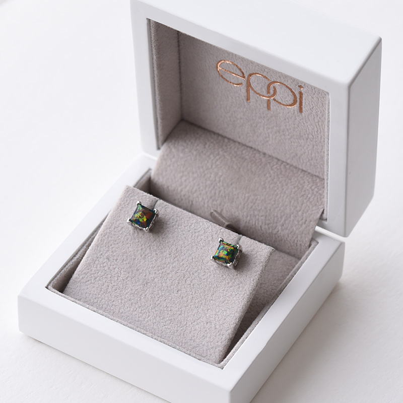 Silberne Ohrringe mit schwarzen Opalen Medini 74842