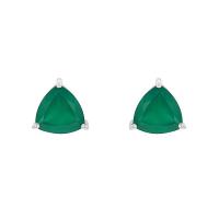 Zarte Ohrringe aus Silber mit grünen Onyxen Nellie