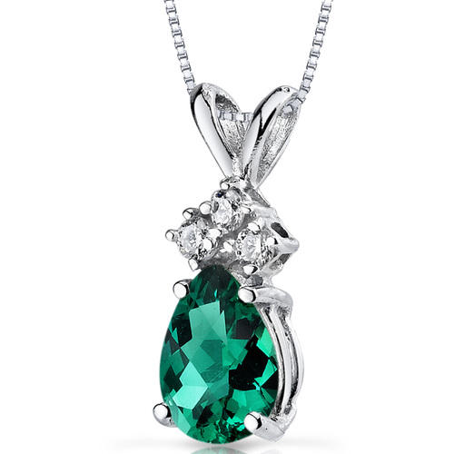 Smaragd-Tropfen in goldener Halskette mit Diamanten Electrah 8112