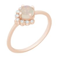 Goldener Ring mit Opal und Diamanten Ammiel
