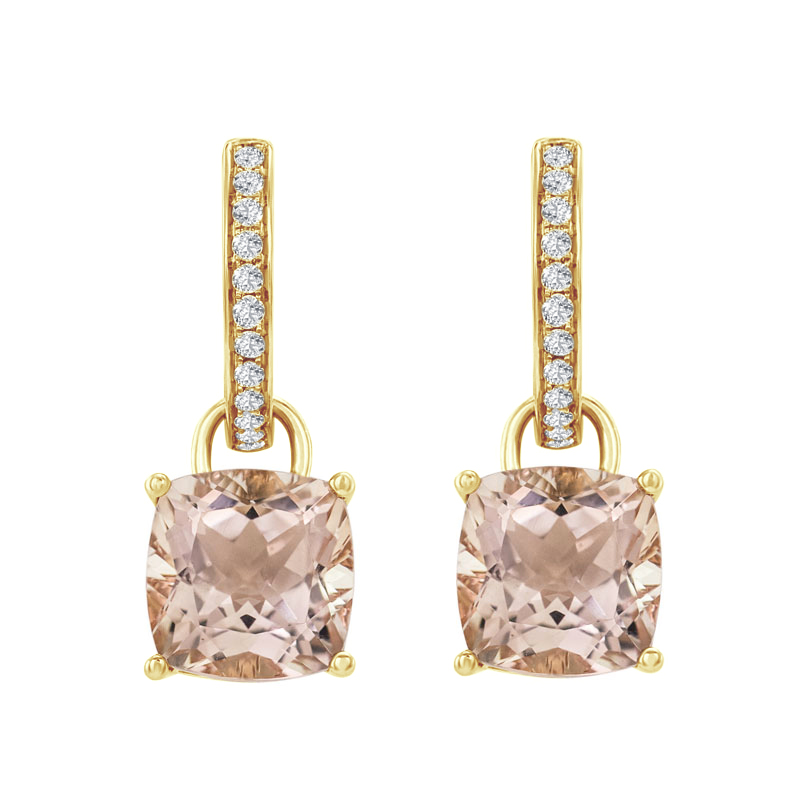 Doppel-Ohrhänger aus 750 Gold mit Morganit und Diamanten Reza 82502