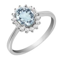 Aquamarinring mit Diamanten Sajani