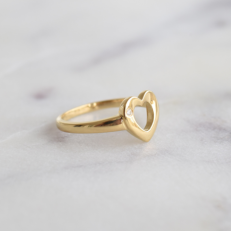 Romantischer silberner Ring mit einem Diamanten Celine 86072