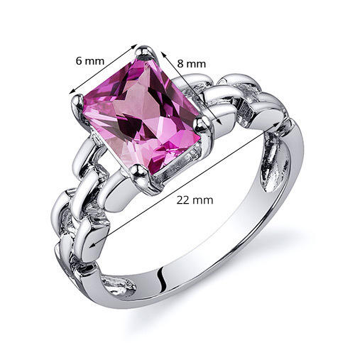 Ring in Silber mit rosa Saphir 8822