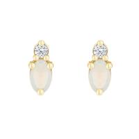 Goldene Cluster-Ohrringe mit Opalen und Diamanten Herve