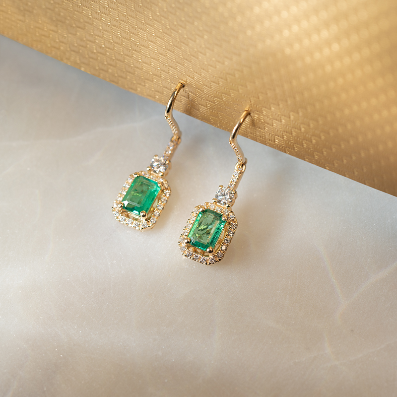Ohrringe mit Smaragden und Diamanten Chianna 98492