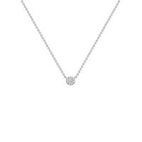 Silberne minimalistische Kette mit einem Diamanten Glosie