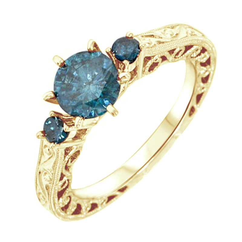 Verlobungsring mit blauen Diamanten Sikata 104423