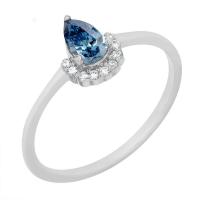 Verlobungsring mit einem zertifizierten Fancy blauen Lab-Grown Diamanten Pallavi