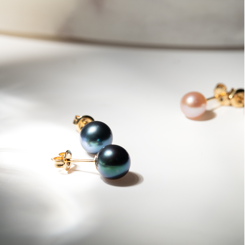 Elegante Ohrringe mit schwarzen Perlen Balbe 129793