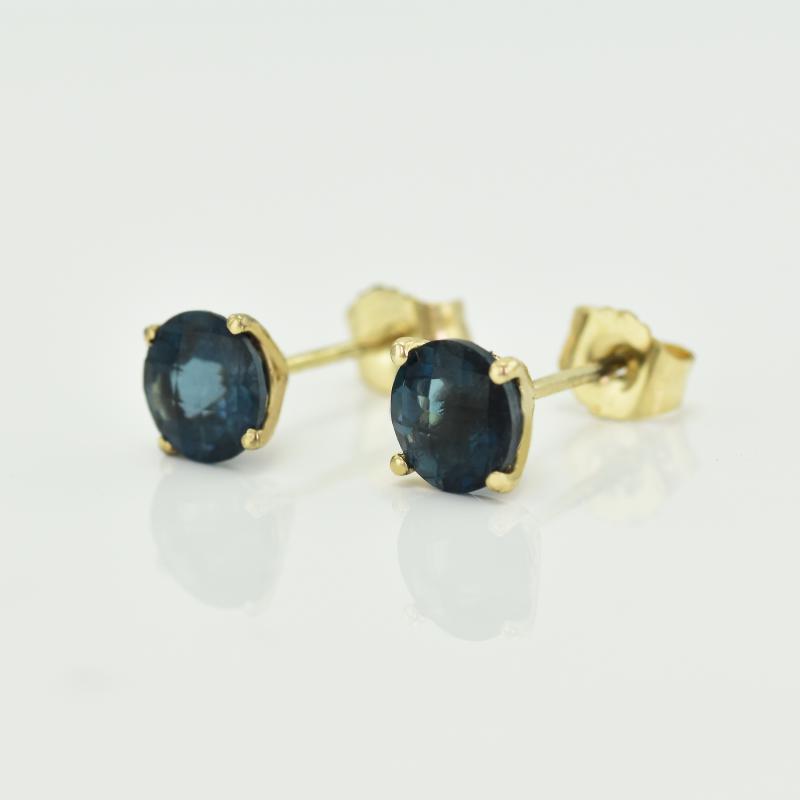 Goldene Ohrringe mit blauen Topasen Hulda 15583