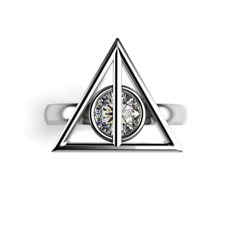 Magischer Goldring Harry Potter mit Diamant 16033