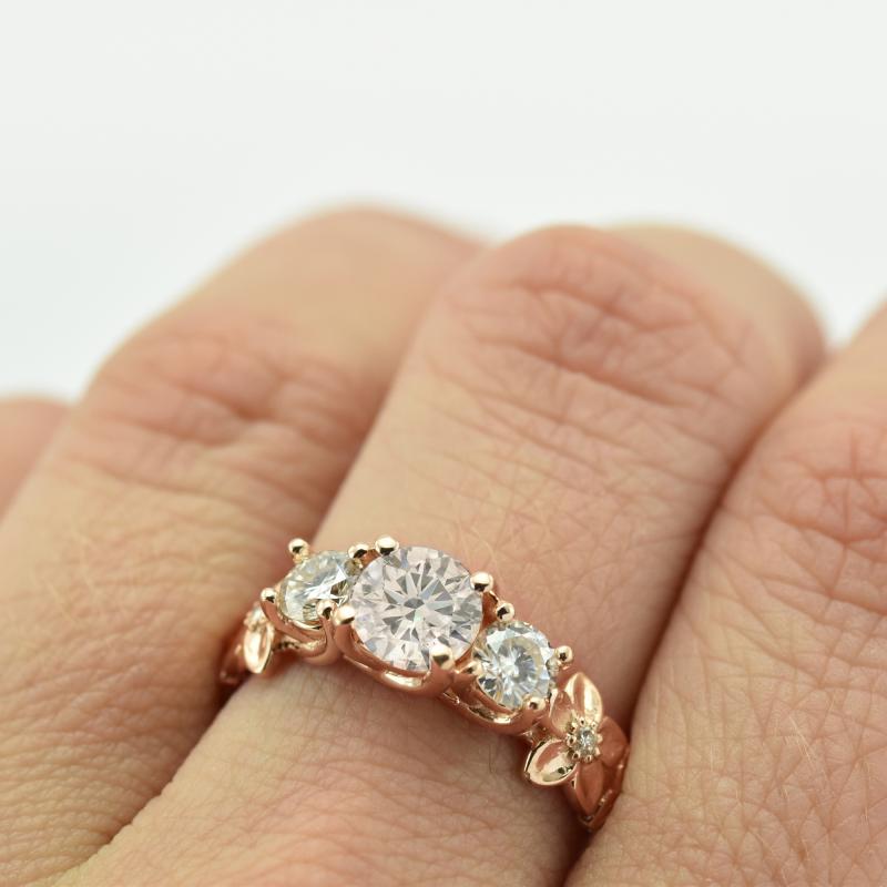 Diamantring für Verlobung mit Blumenmotiv 22743