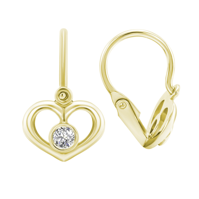 Goldene Ohrringe für Kinder in Herzform Ariel 30943