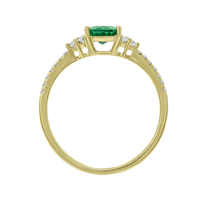 Goldring mit Smaragd in Tropfenform und Diamanten Larissa 31243