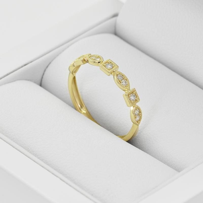 Goldener Eternity-Ring mit weißen Diamanten Hadya 32393