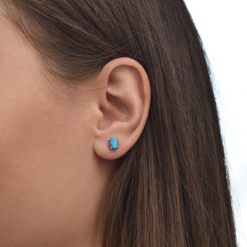 Ohrringe mit blauem Opal 33113