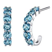 Silberne Ohrringe mit schweizerblauen Topasen Brittney