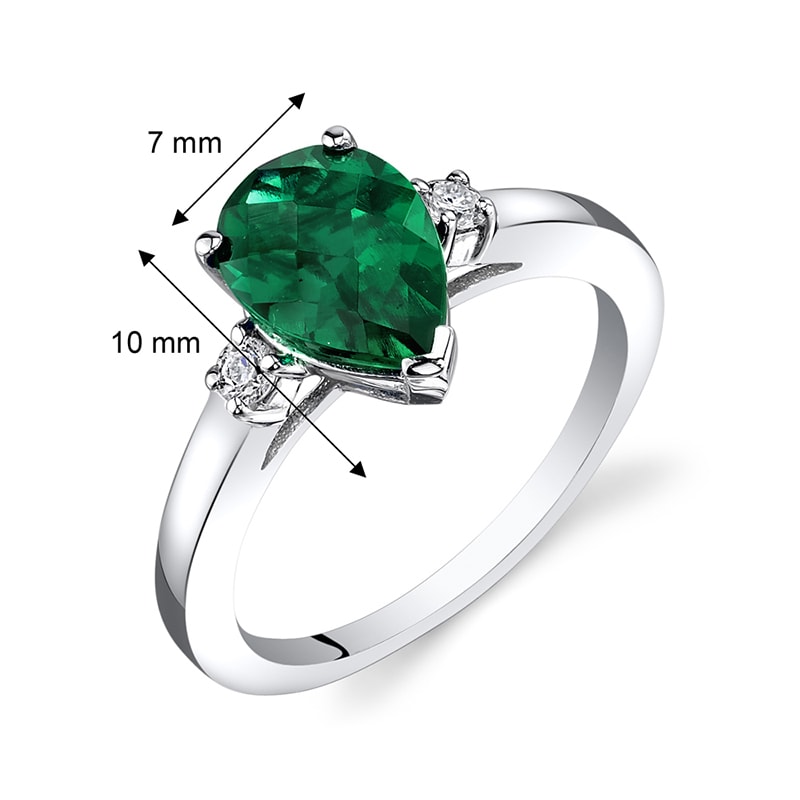 Goldring mit Smaragd in Birnenform und Diamanten Ralphie 35073