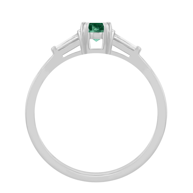 Eleganter Verlobungsring mit Smaragd und Baguette-Diamanten Gracie 3603