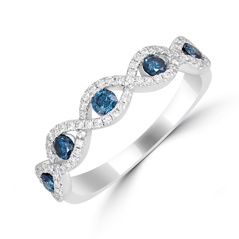 Blaue Diamanten Eternity Ehering 36483