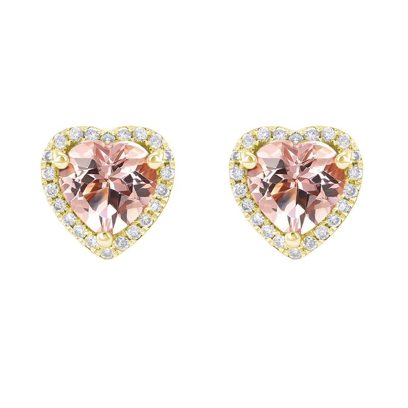 Goldene Ohrringe mit Morganit und Diamanten Iveri 37533