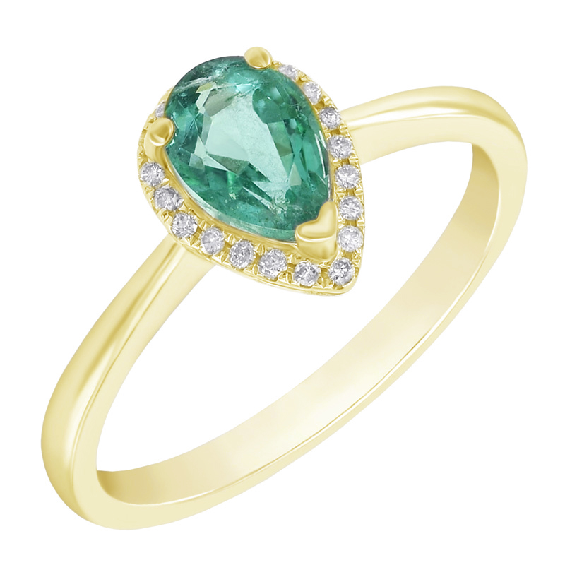 Goldener Smaragdring mit Diamanten Disha