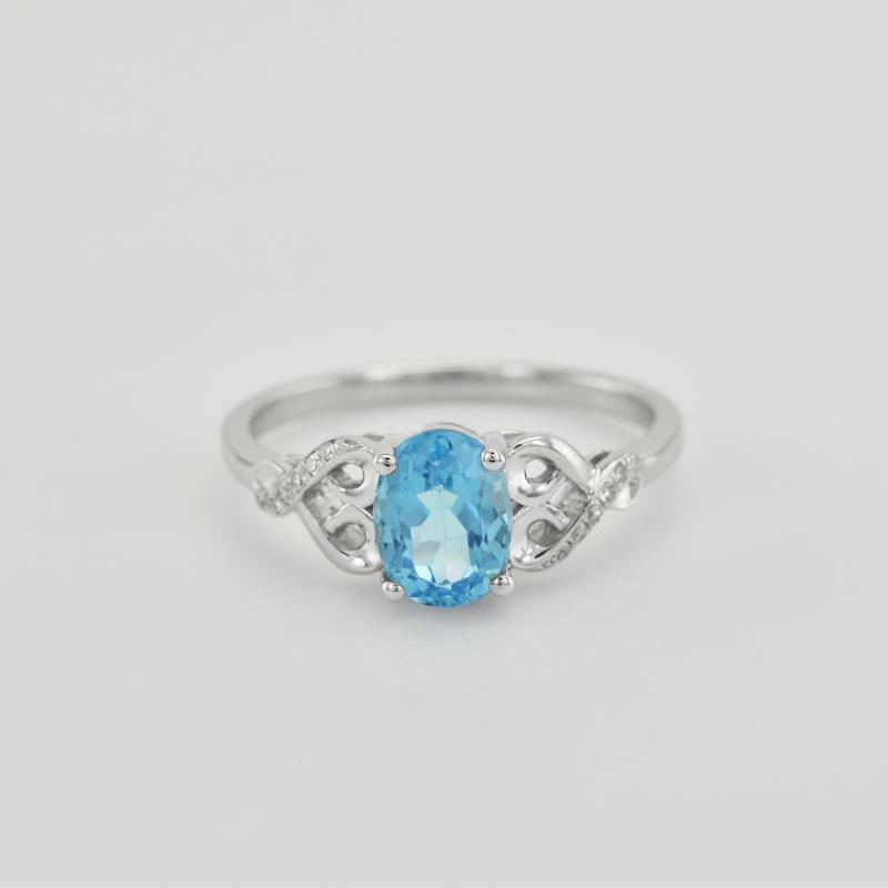 Goldring mit Blautopas und Diamanten Alanyse 46713