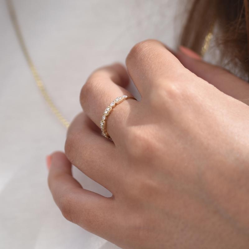 Goldener Halb-Eternity Ring mit Diamanten Liam 46943