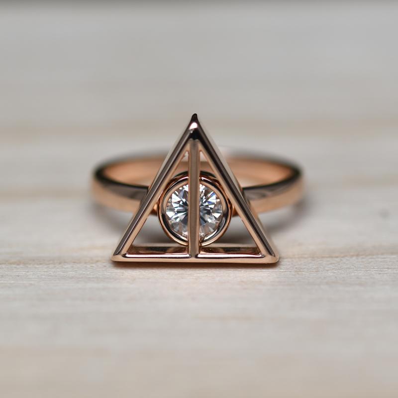 Magischer Goldring Harry Potter mit Diamant 48323