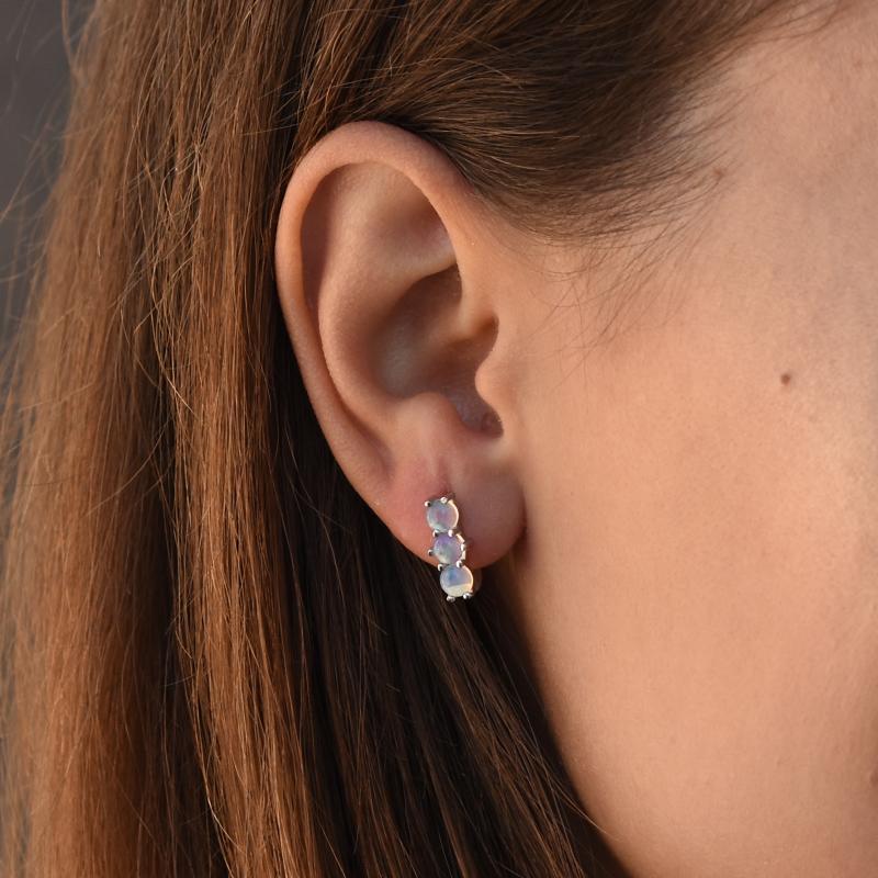 Moderne Ohrhänger aus Silber mit natürlichen Opalen Miuccia 49153