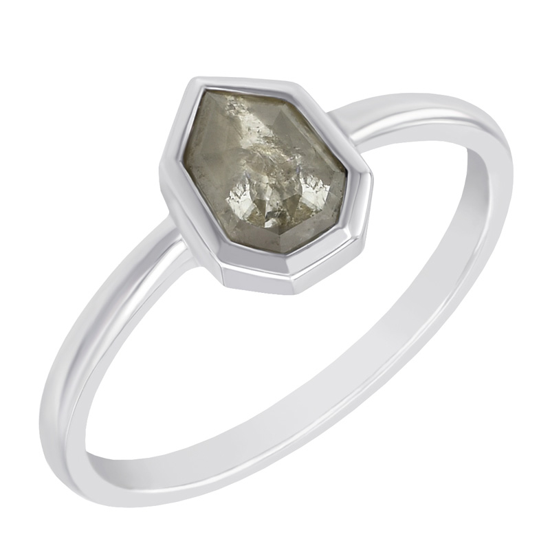 Goldener Ring mit Salt´n´Pepper Diamanten Ansonia