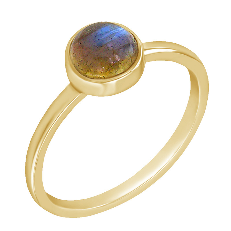 Goldener minimalistischer Ring mit Labradorit Stowy 58183