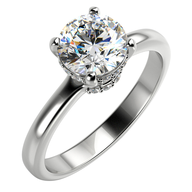 Strahlender Verlobungsring mit 0.75ct Moissanit und Diamanten Lina 59253
