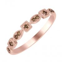 Goldener Halb-Eternity Ring mit Champagne-Diamanten Hadya