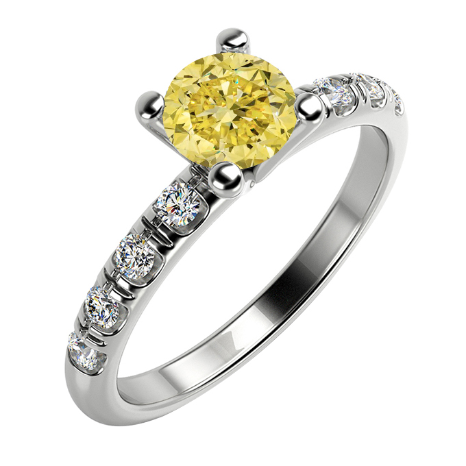 Diamantring mit gelbem Diamanten Sleny
