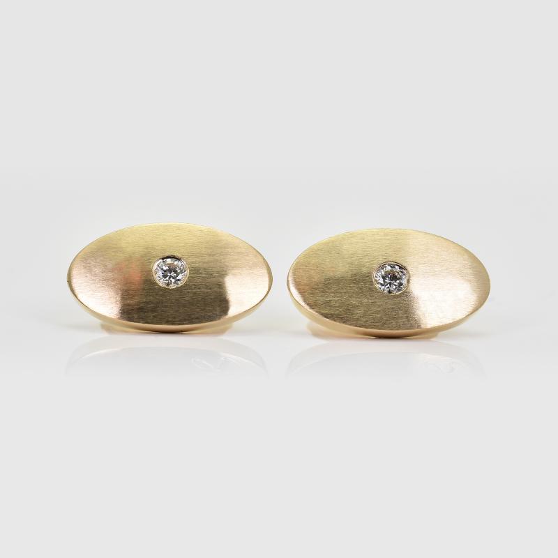 Ovale Manschettenknöpfe aus Roségold mit Diamanten Obert 60233