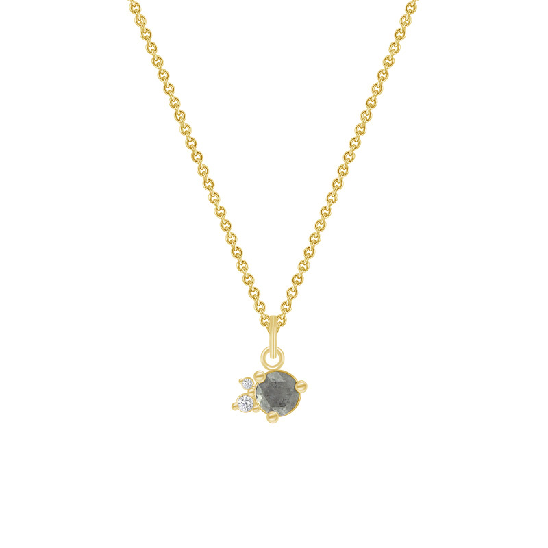 Goldene Halskette mit Salt´n´Pepper Diamanten Niria 69183